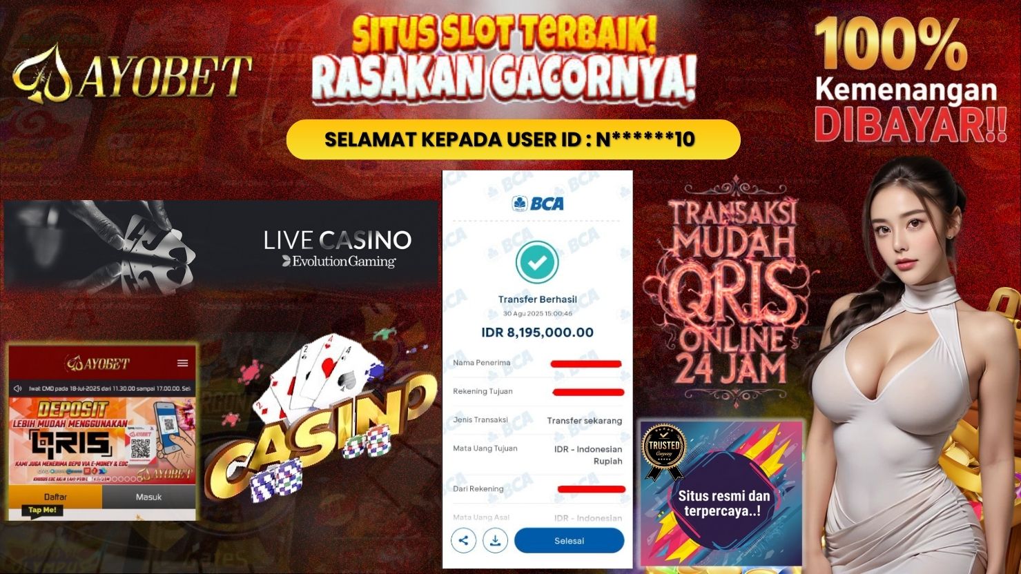 AYOBET JACKPOT LIVE CASINO BACCARAT